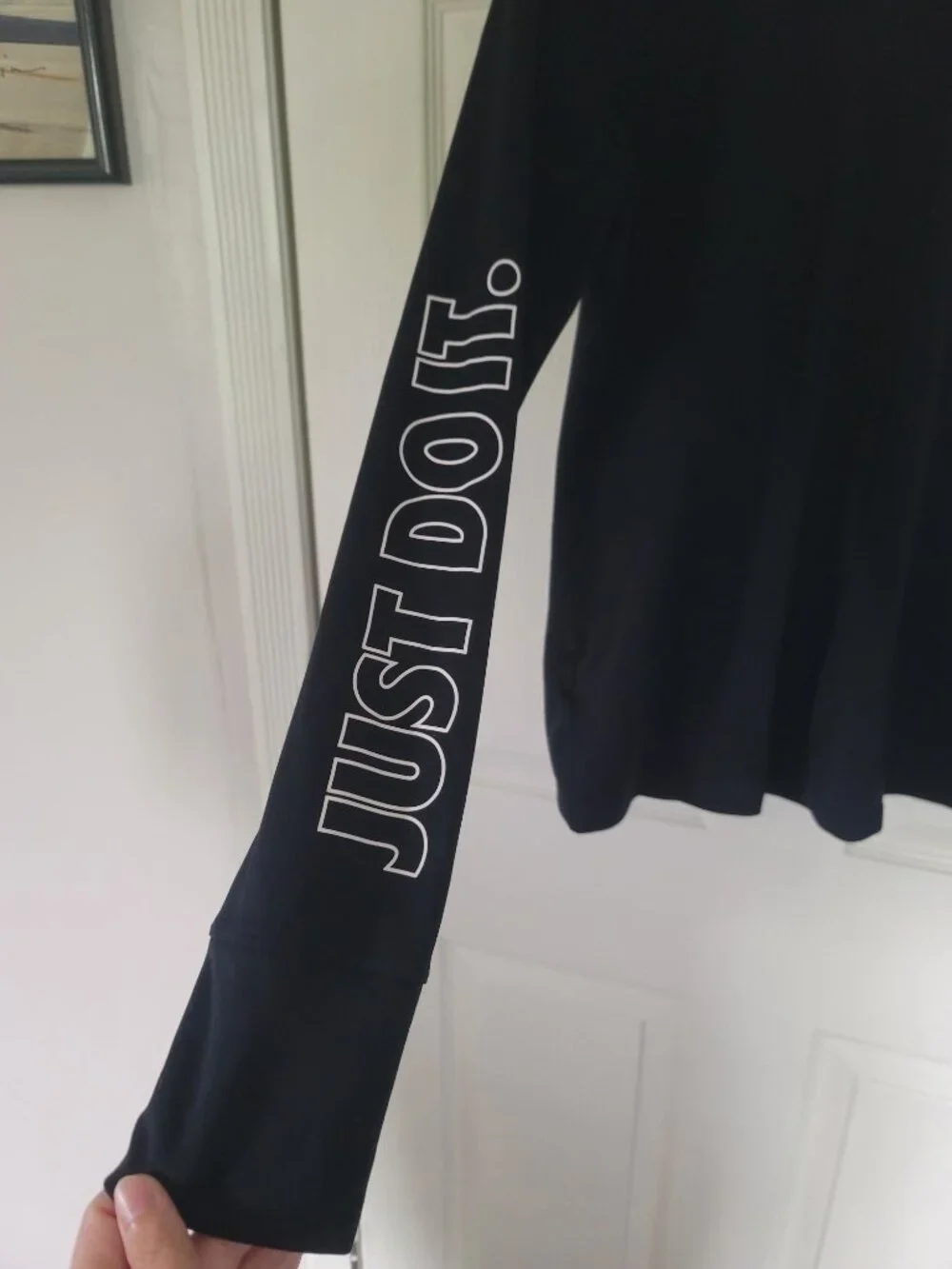 Womens black Nike Just Do It 1/4 zip pullover sweatshirt - size L